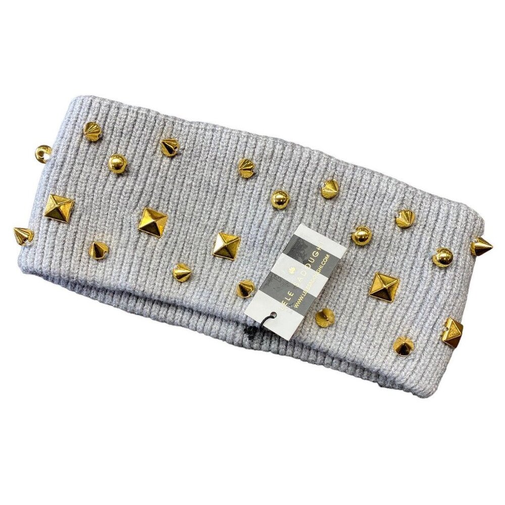 Lele Sadoughi Studded Ear Warmer Gray Size One Size NWT New Knit